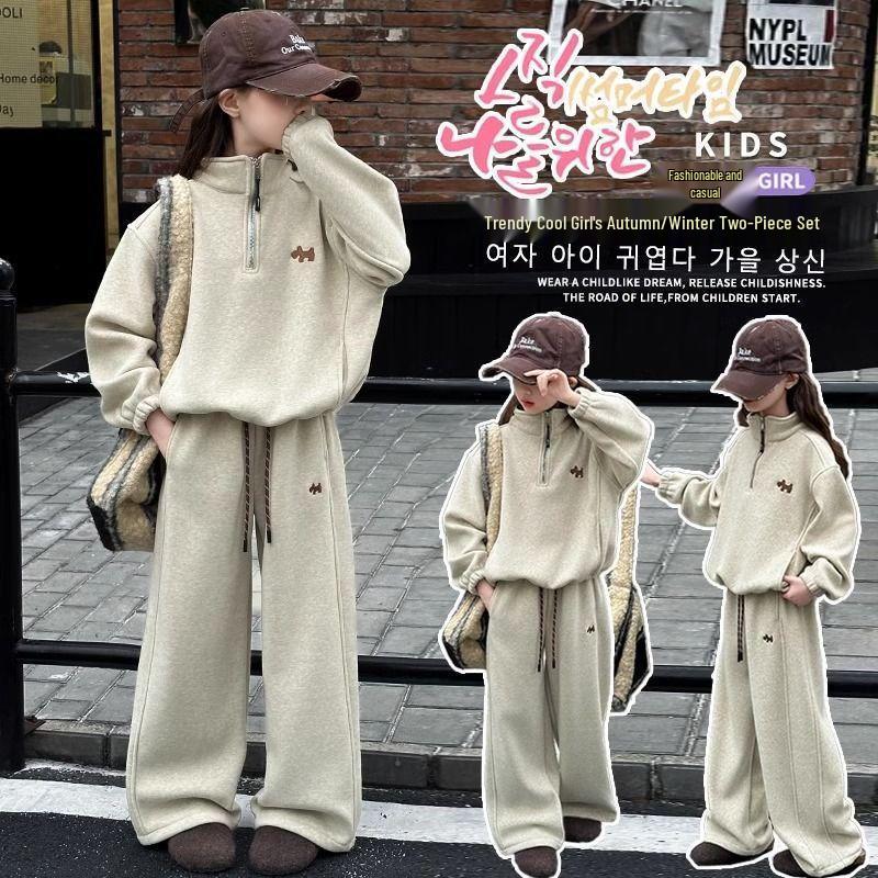 Dziewczęcy modny dres dwuczęściowy na wiosnę/jesień 2025