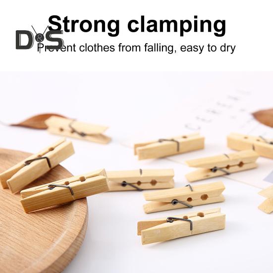 100Pcs Bamboo Clips Clothespins Easy To Use Heavy Duty Rust Resistant Laundry Clip Hangers Multipurpose Clips
