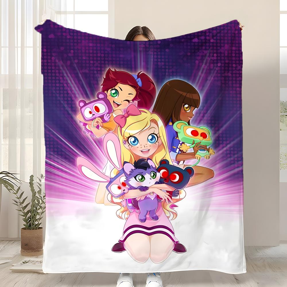Anime TV L-LoliRock Throw Kid-Friendly Flannel Throw Blanket Soft Warm Anti-Static Washable All Season