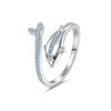 Elegant Adjustable Blue Dolphin Zircon Ring Set – European & American Fashion