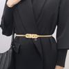 Metal Elastic Thin Waist Belt for Women with Rose Motif—Waist Chain to Accessorize Dresses Versatile Waist-Cinching Belt