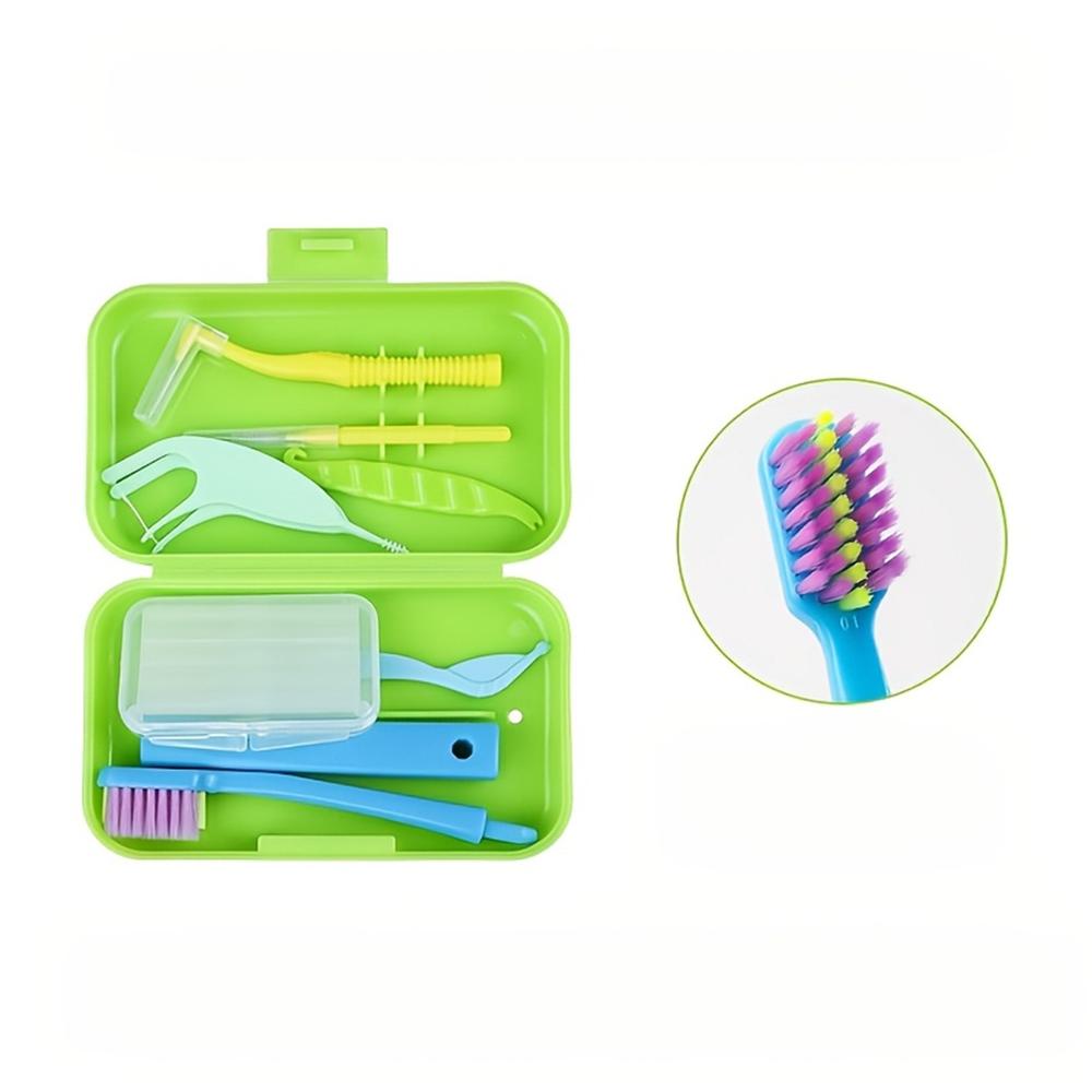 Travel Portable Orthodontic Oral Dental Cleaning Kit Foldable Toothbrush Orthodontic Wax Interdental Brush Oral Cleaning Care 3