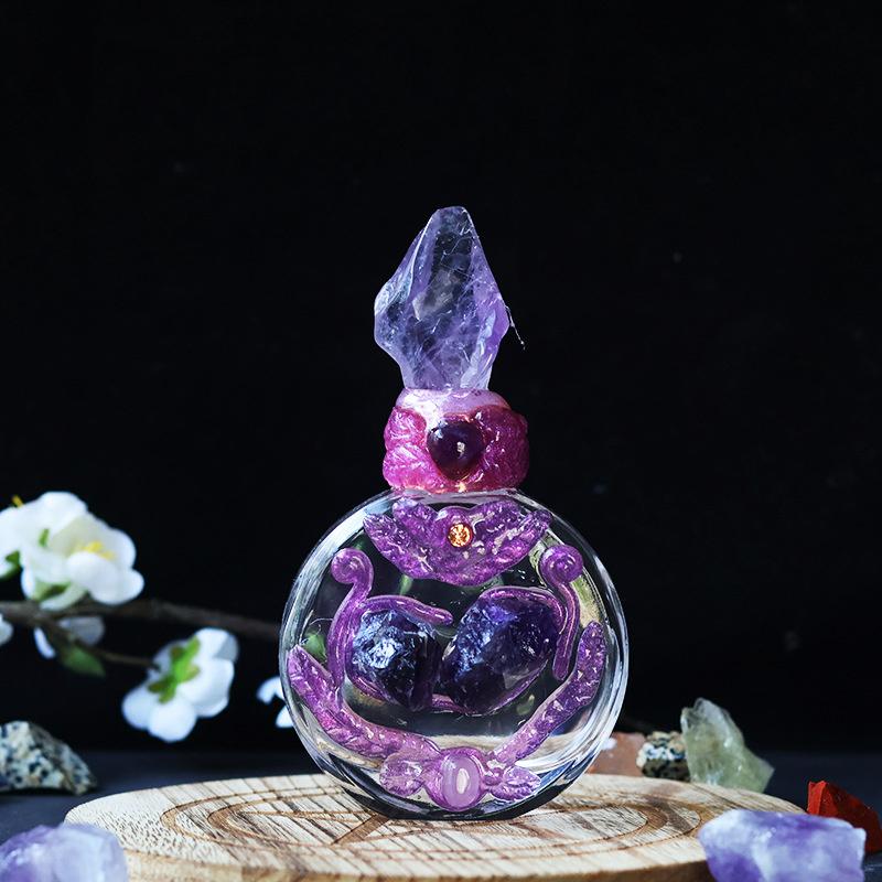 

Ручная работа Натуральный Кристалл Магическая Бутылка Декоративные Стеклянные Поделки Бутылка для Хранения Украшение для Домашнего Декора и Рождественский Подарок