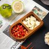 Wooden Divided Serving Tray Condiment Dish Multi Compartment Sauce Dishes for Snacks Appetizers Fruit Candy Elegant Wood Plates for Everyday Use