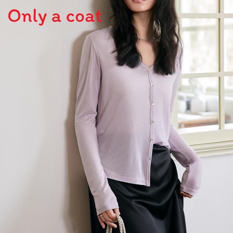 Solid Color Knit Sweater For Women With Button Closure For Spring Casual Wear