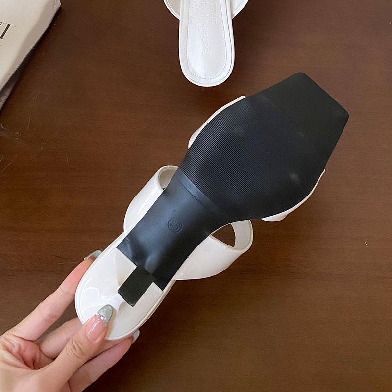 Fashion Fashion Square Toe Pumps Luxury Women Thin Heels Shoes New In Spring Summer Shallow Ladies High Heels Shoes Female Slides