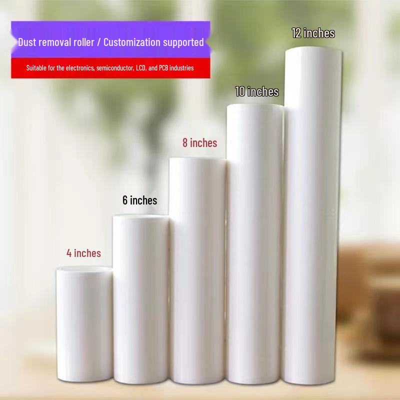 PE Adhesive Cleanroom Dust Removal Roller - Tear-off, White, Available in 4/6/8/10/12 Inch Sizes 4 inch