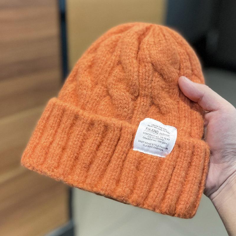 ins twist applique knitted wool hat children Internet celebrities autumn and winter versatile trend warm ear protection cold hat