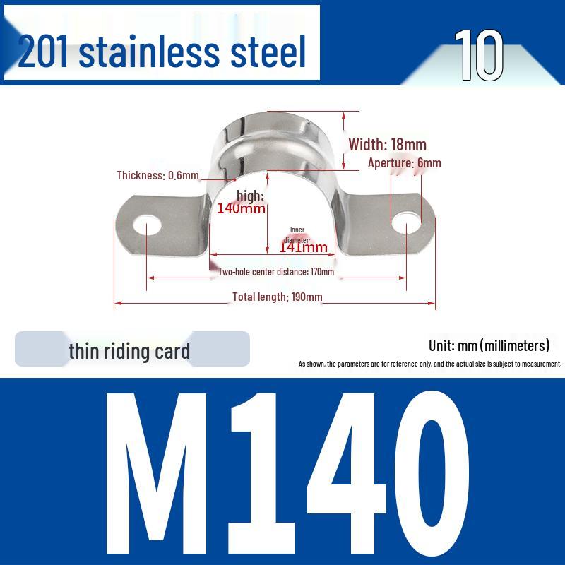 304 Stainless Steel U-Bolt Pipe Clamp Bracket - Pipe & Hose Clip Snap-on Hoop