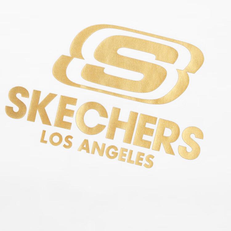 Skechers Sports Lifestyle Series Cotton Breathable Solid Color Simple Fashion Versatile Knitted Round Neck Short Sleeve T-Shirt L224U128-0019