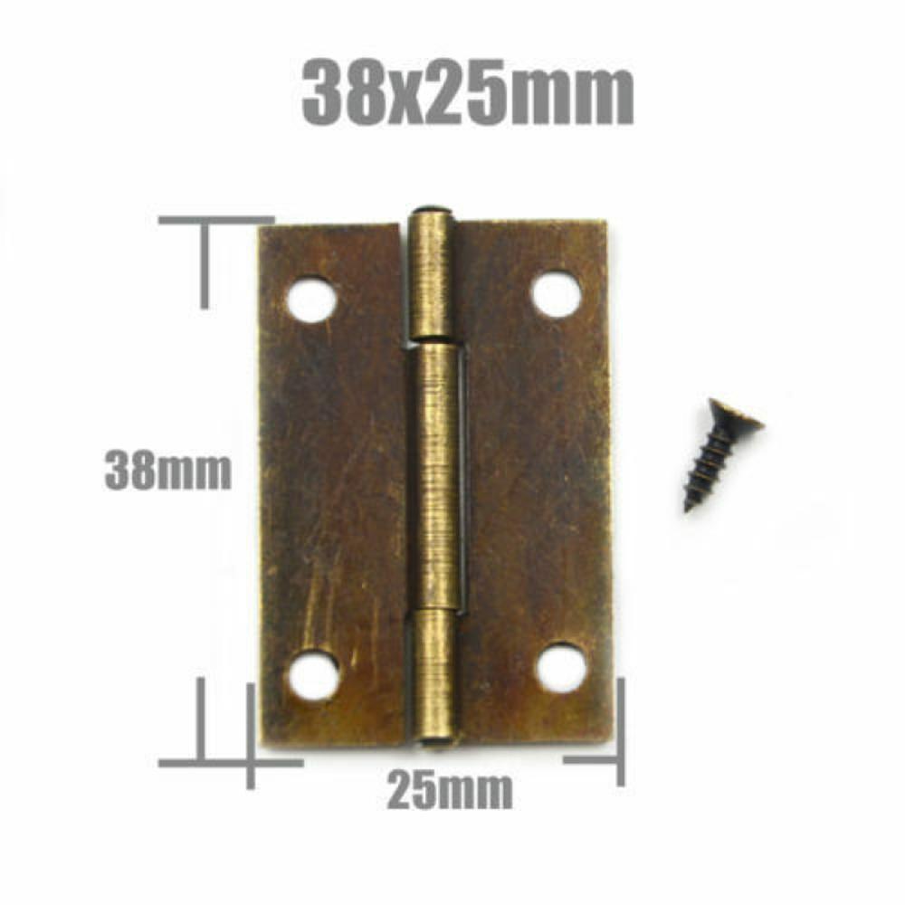 Decorative Mini Brass Cabinet Hinges 10 - 25PCS, Small Hardware for Jewelry Boxes Wine Cabinets Small Cabinet Doors