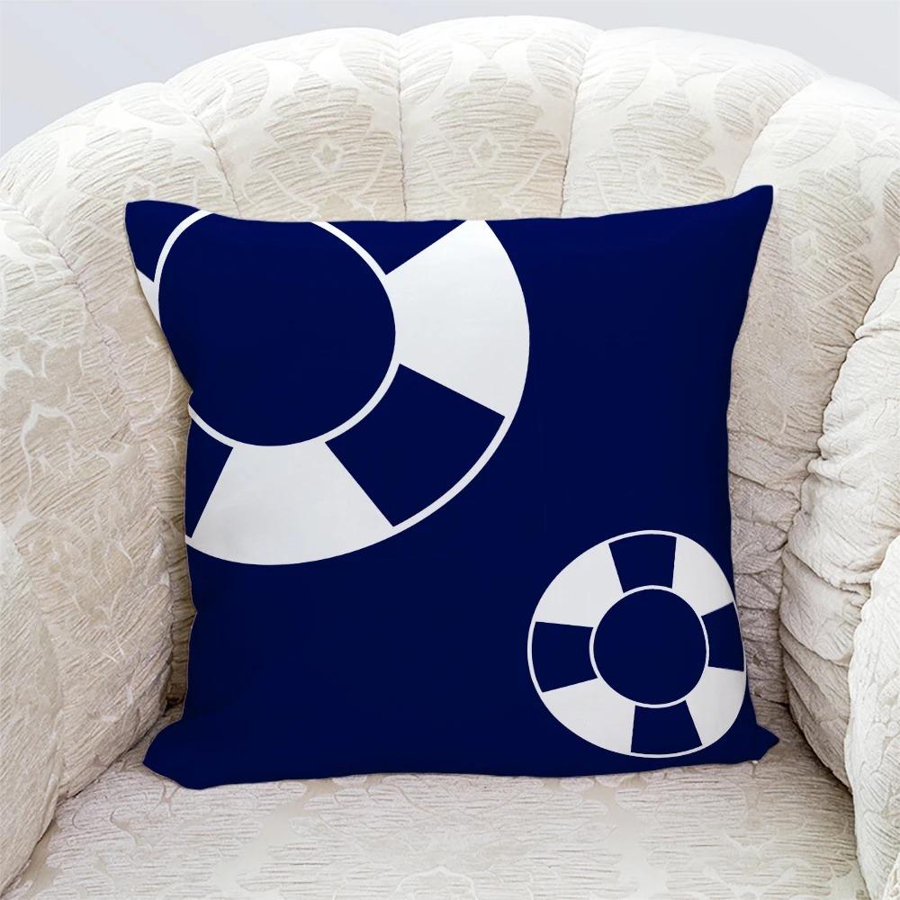 Blue Decorative Pillowcase Living Room Office Decoration Home Pillowcase