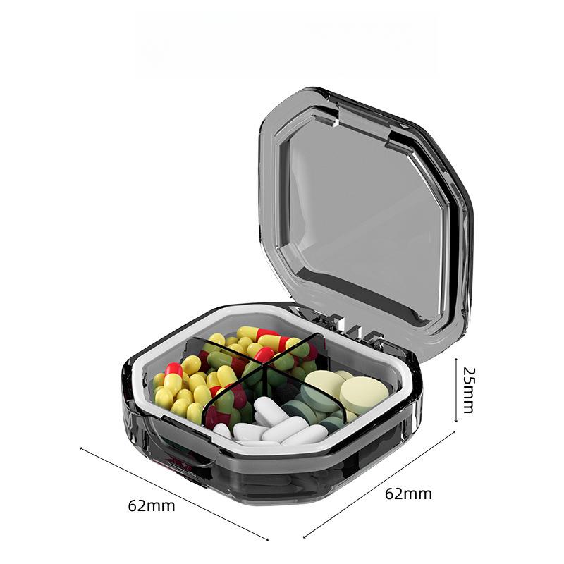 6 Grids Pill Storage Box Travel Medicines Storage Box Drug Separation Mini Portable Organizer Container With Seal Ring