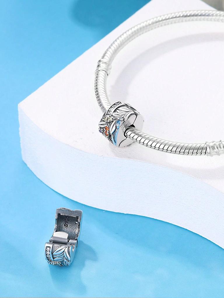 Charms Plata Copper Colors Colored Diamonds Clips And Spacers Bead Pendant For Original Bracelet For Women Diy Jewelry Love Gift