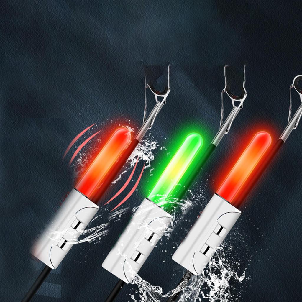 1PC Fishing Pole Clip On Light Waterproof Fishing Rod Tip Lamp Rechargeable Fish Finder Alert Glow Stick Stable for Night