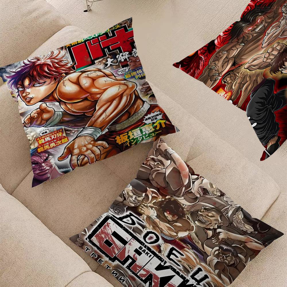 Baki Anime Pillow Gift Home Office Decoration Pillow Bedroom Sofa Car Cushion CoverPillow Case