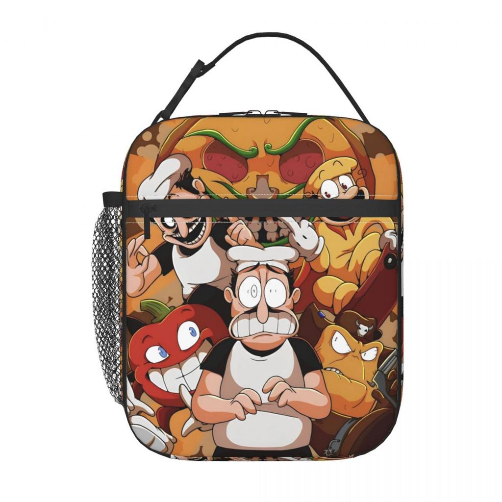 Pizza Tower Game Lover Insulated Lunch Bags Storage Food Box Portable Cooler Thermal Bento Box For Picnic