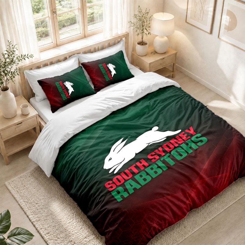 Bedding Set 1 Duvet Cover 2 Pillowcases South Sydney Rabbitohs Print Bedroom Home Decoration