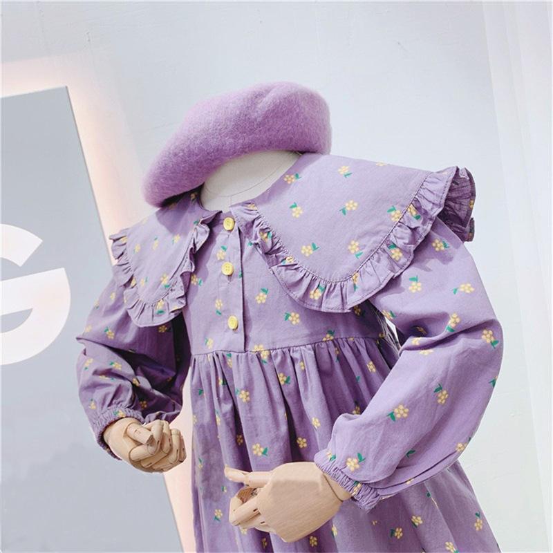 Podzimní ležérní holčičí dívčí šaty s dlouhým rukávem Dětské šaty pro batole princezna letní šaty