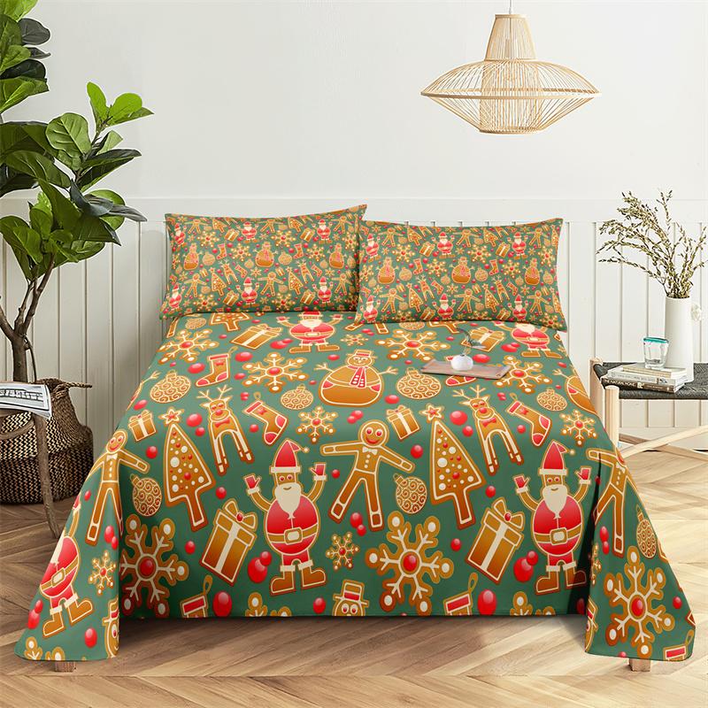 Bedding Sets Christmas Print Bed Sheet Fashion Design Double Flat Sheet Boys Girls Bed Sheet Set Bed Sheets and Pillowcases