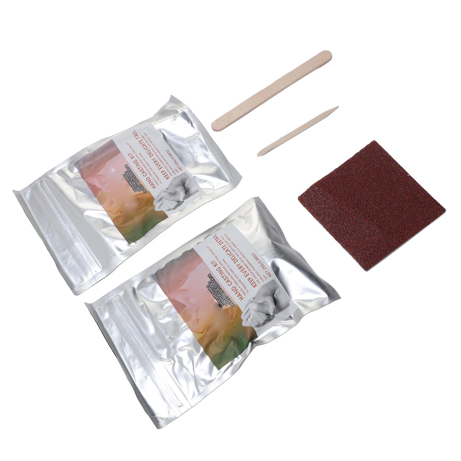 

2 набора для ручного литья 50 г гипсового порошка 50 г порошка для клонирования деревянная палочка для смешивания и палочка рука