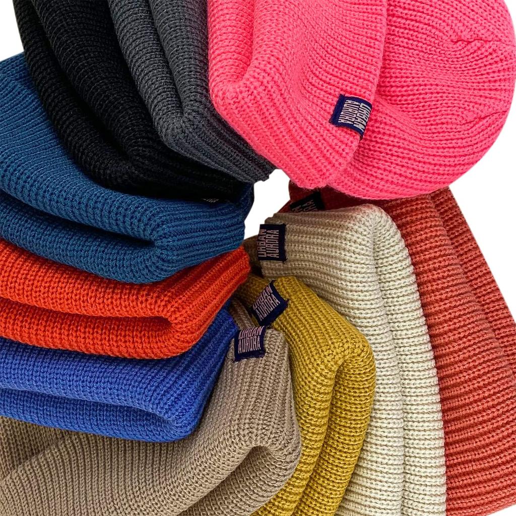 Clape Islamic Beanie Knit Cappuccino Solid Winter Navy Men's Cap, Shallow-Fit, Striped, Short, Lid, Color, Spring, Summer, Autumn, (KH33 - Blue)