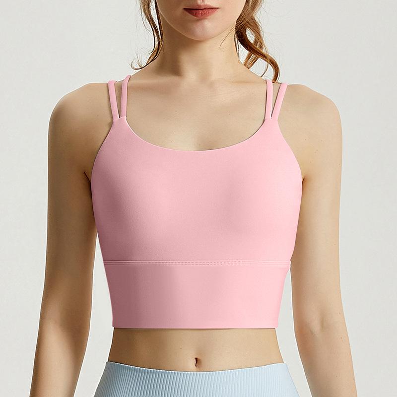 

Chuandon Shockproof Spaghetti Strap Sports Bra with Integrated Cloud-Feel Chest Pad XXL