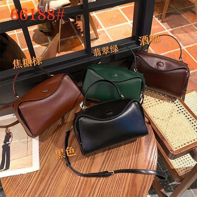 2025 New Genuine Leather Women's Bag Shoulder Crossbody Box Bag High-end Boston Handbag