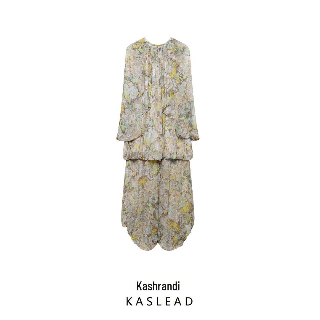 

2025 Spring Women s European American Style Casual Print Long Dress XS цветочный