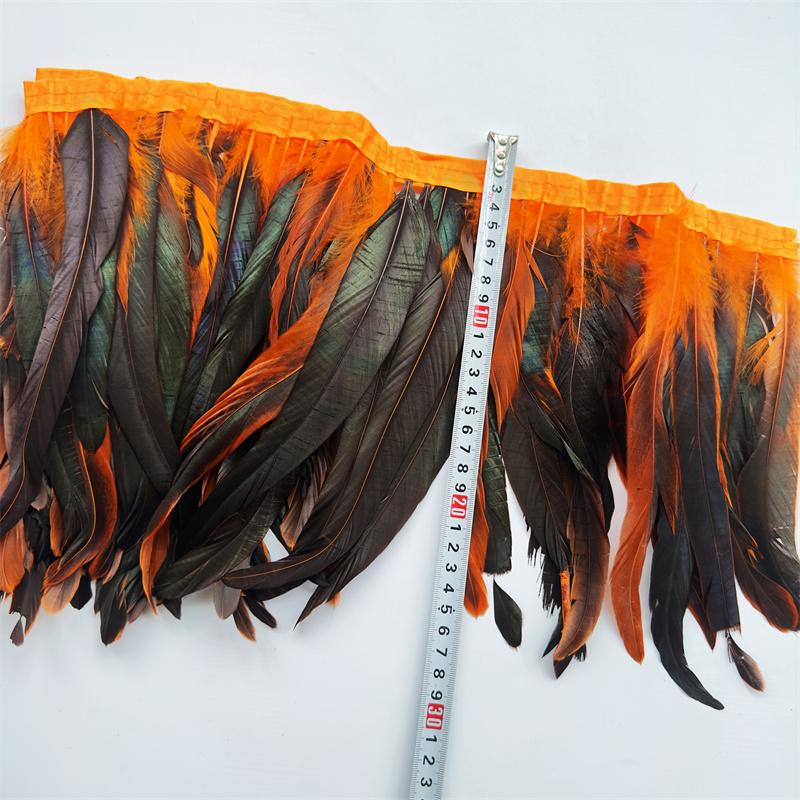

10Yard/Lot 25-30Cm Chicken Feathers Trim Cloth Sideband Rooster Tail Feather Trims Clothing Wedding Decoration 2 Yard оранжевый