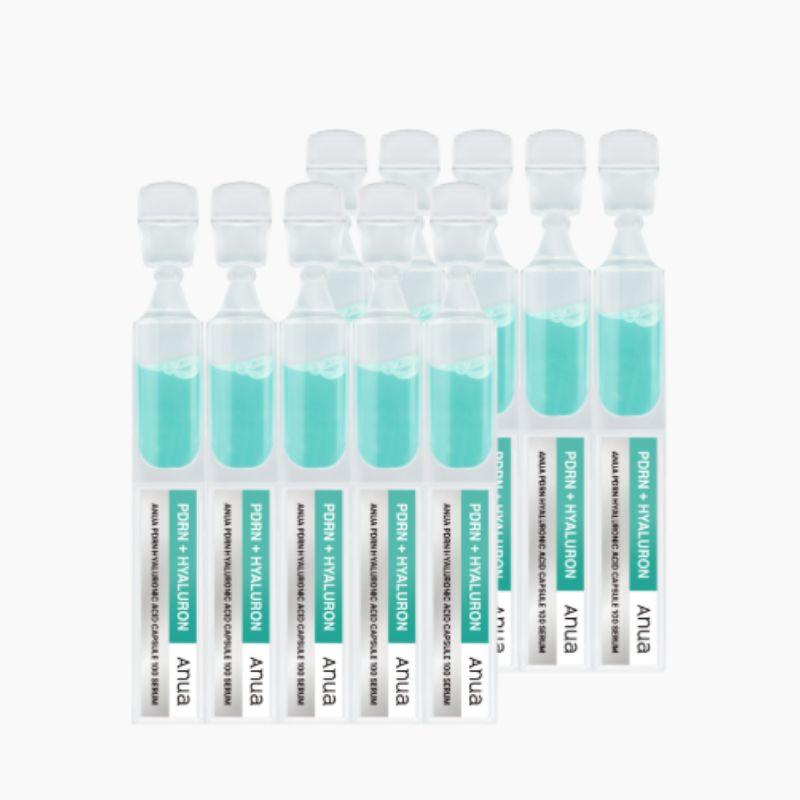 Anua PDRN Hyaluronic Acid Capsule 100 Serum Ampoule Set – Intensive Hydration & Glow Care Ampoule 1ml x 10