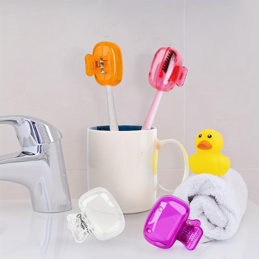 Ventilated Toothbrush Head Cover Clip, Portable Dustproof PP Tooth Brush Protector for Travel Home