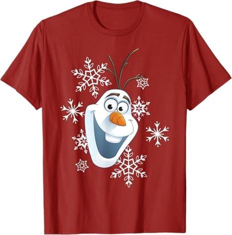 Frozen Olaf Smile Snowflake Christmas Tshirt S