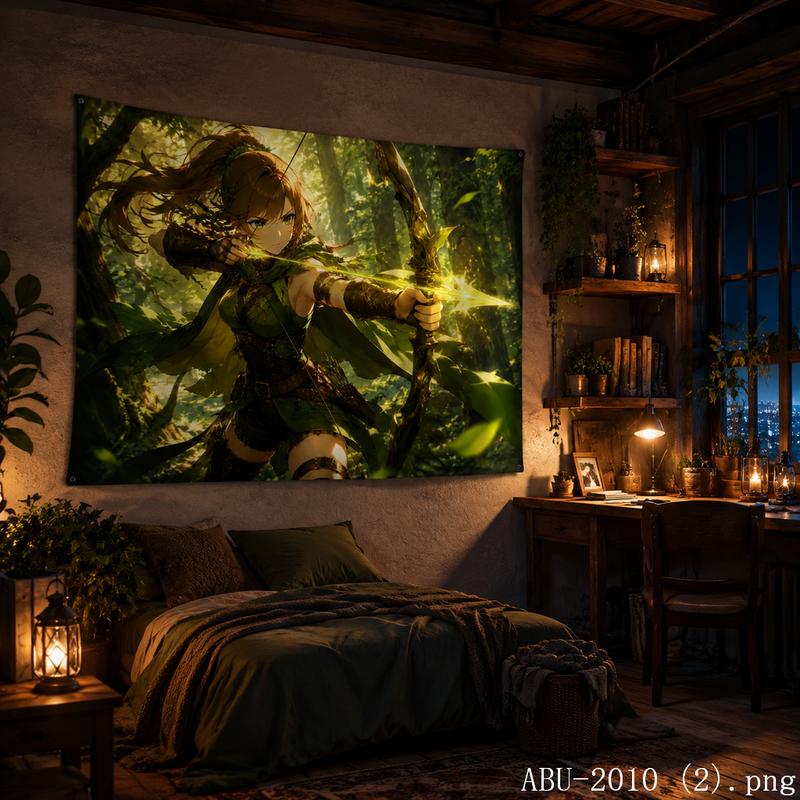 Forest Girl Cute Cartoon Aesthetic Tapestry Cure Landscape Cartoon Wall Hanging Anime Bedroom Dormitory Home Decoration