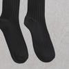 Monfoot Mens Wide Ribbed Long Neck Socks Black