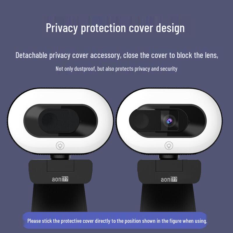 Aoni A60 2K Live Streaming Webcam with Fill Light