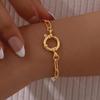 Exquisite Small Square Chain Bracelet for Women Girls, Gold Color Stainless Steel Bubble Buckle Bracelets,Fashion Jewelry Gifts
