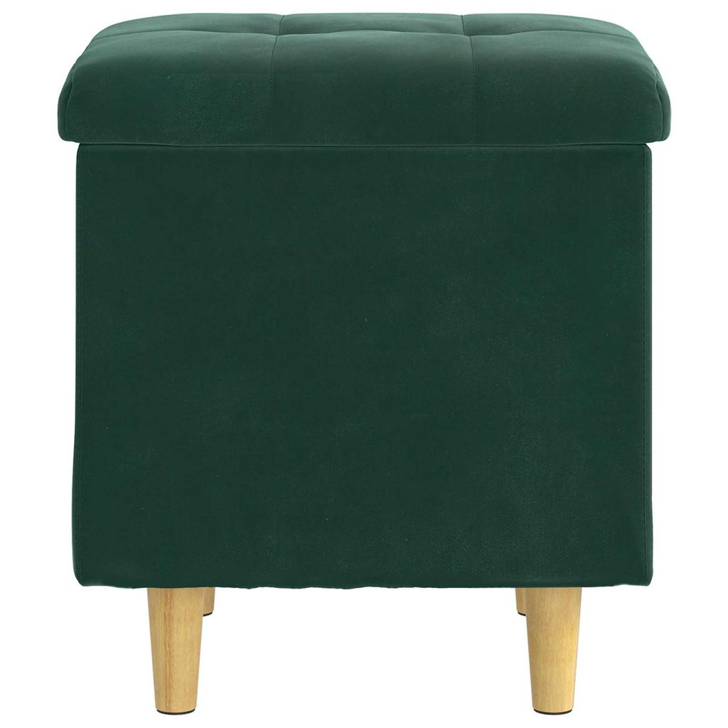 Storage Ottoman in Dark Green 40 x 40 x 45 cm Velvet