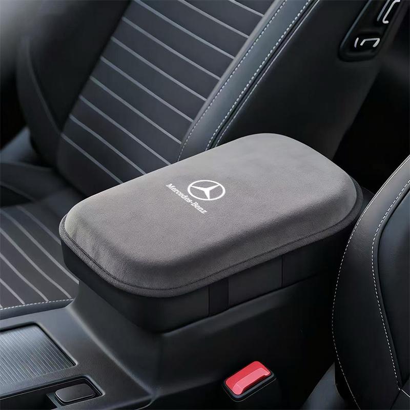 CRX1 Car Plush Armrest Pad Center Console Height Booster Pad For Mercedes Benz W210 W222 W164 W203 W205 W251 GLS CLK GLA GLE sticker