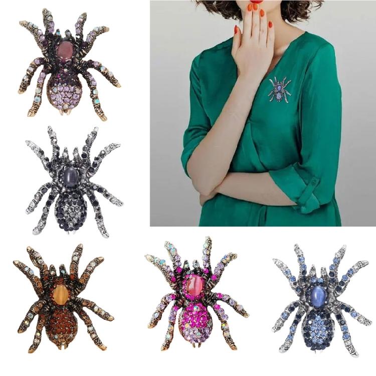 Personalized Fashion Spiders Brooch Delicate Alloy Spiders Brooch with Crystal Embellishment for Evening Wear Parties