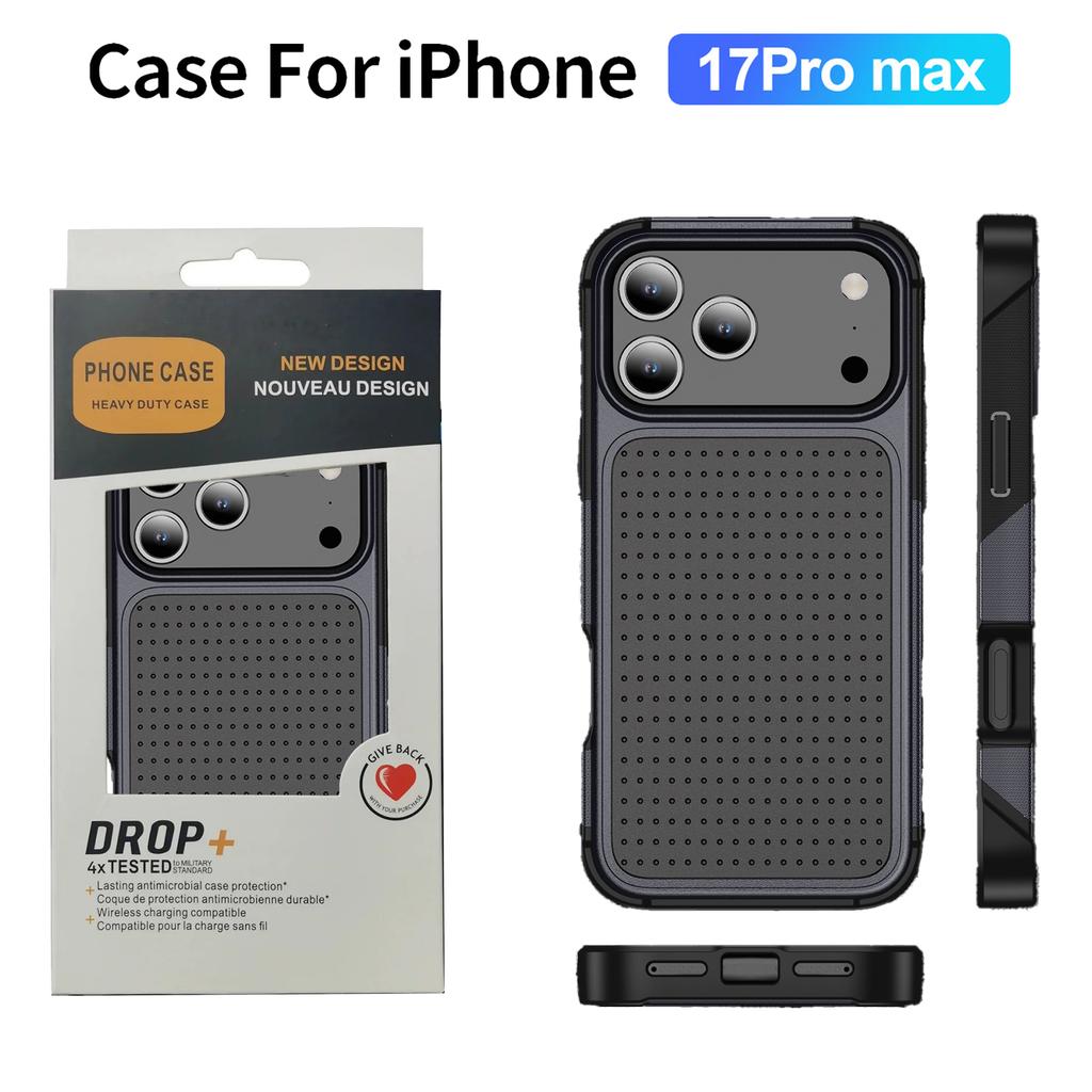 Military Rugged Anti-Drop Protect Phone Case For IPhone Air 17 16 15 14 Plus 13 12 11 Pro Max Air Hole OTT Armor Box Back Cover