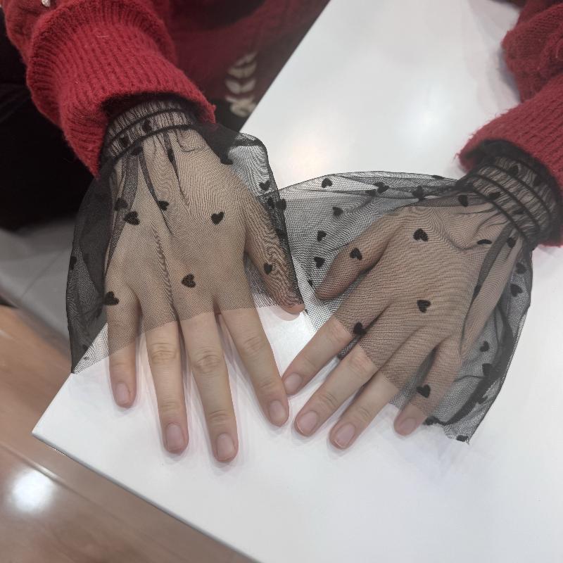Fake Cuffs 1 Pair Detachable Lace Sleeves Elegant Embroidery Pattern Thin False Cuffs for Women Blouse Accessories