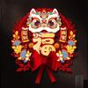 Chinese 2026 Horse Year Door Sticker Nonwovens Blessing Fu Character Sticker Cartoon Traditional New Year Wall Sticker