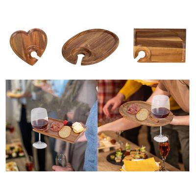 Appetizer Plate Wooden Gift Lightweight with Drinks Holder Snack Tray Cupcake Board for Restaurant Party Wedding Cookies Meats
