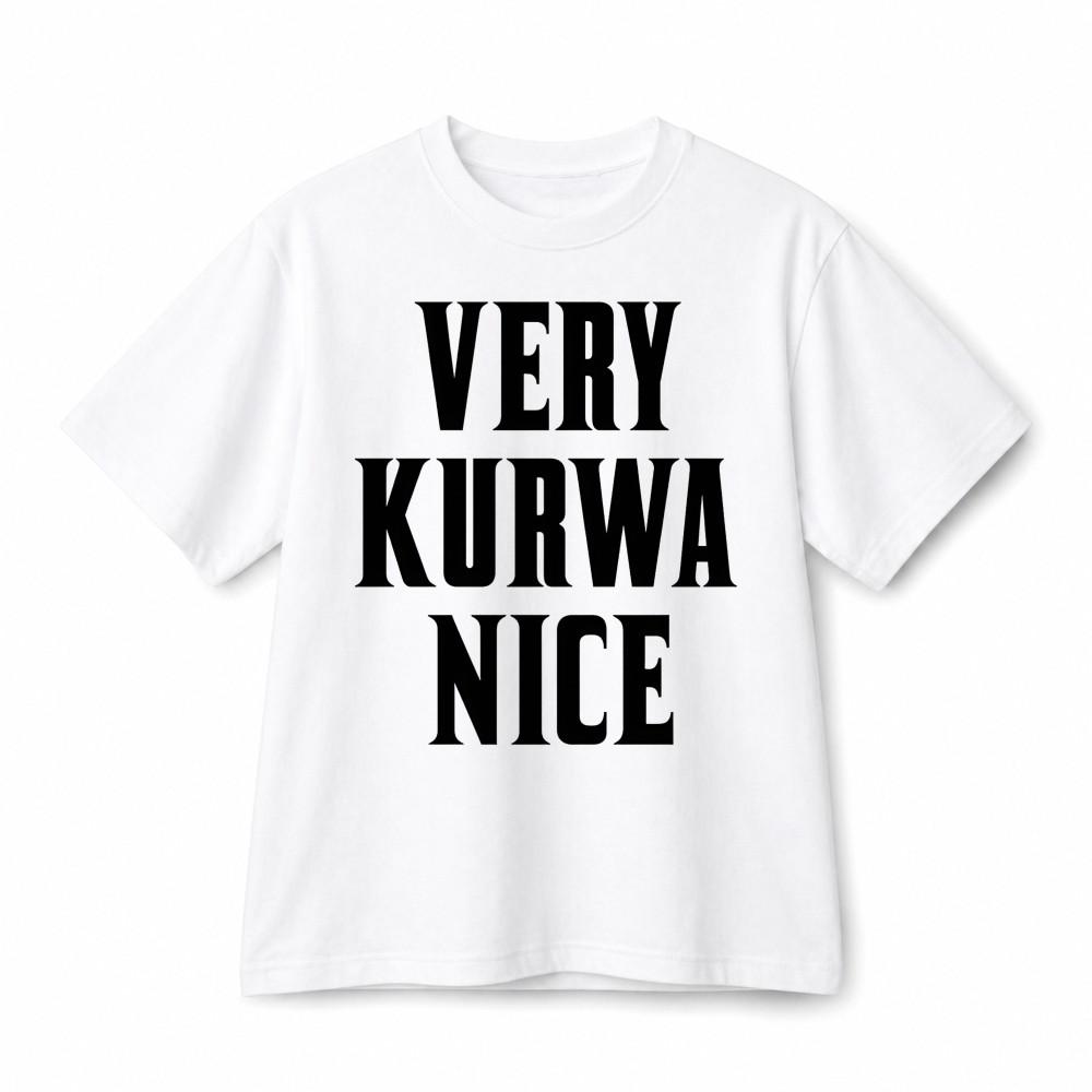 Very Kurwa Nice Funny Polish Slogan Retro Graphic Cotton T-Shirt Unisex XXXXL