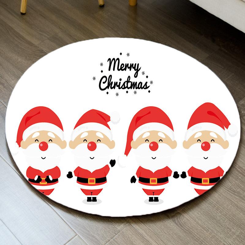 Christmas Carpet Santa Claus Reindeer Print Carpet Living Room Anti Slip Mat Family Christmas Party Decoration New Year Gifts