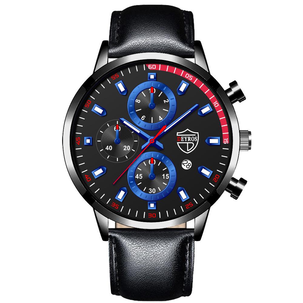 Men S Steel Belt Watch Trendy Fashion Luminous Calendar Automatic Quartz Watch single watch