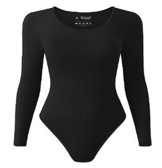 

Бесшовный боди для йоги с длинным рукавом в рубчик, быстросохнущий, для балета и танцев. Medium