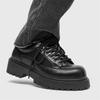 New men's black casual leather shoes big head niche low top thick sole heightening men's shoes Z55
