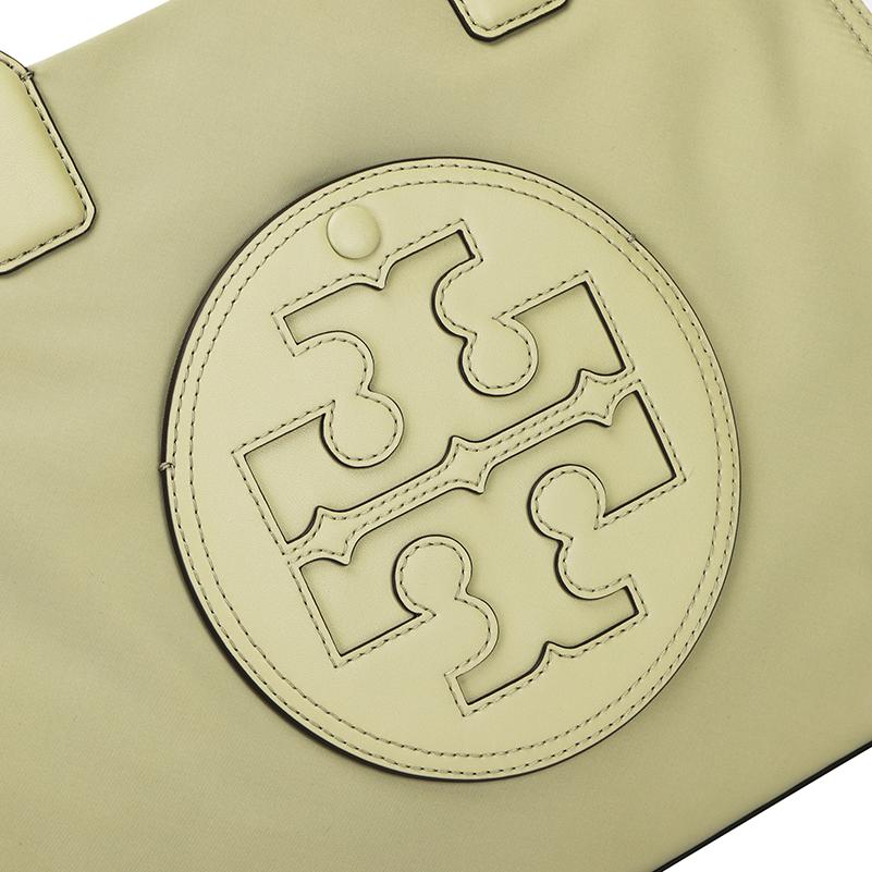Tory Burch Ella Double T Logo Lightweight Magnetic Snap Closure Fabric And Synthetic Leather Tote Bag Women Tote Bags Olive-Green 88578-300